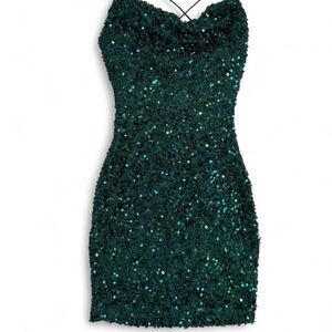 Elegant Green Sequin Dress
